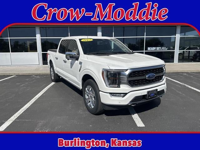 2023 Ford F-150 Platinum 4WD SuperCrew 5.5' Box in Star White Metallic Tri Coat — front three-quarter view